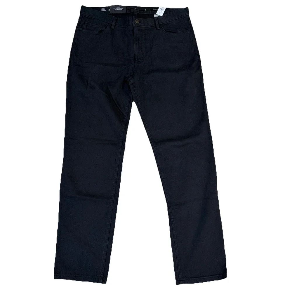 Banana Republic Slim Stretch-Corduroy Traveler Pant Size 36x32 NEW! Black‎