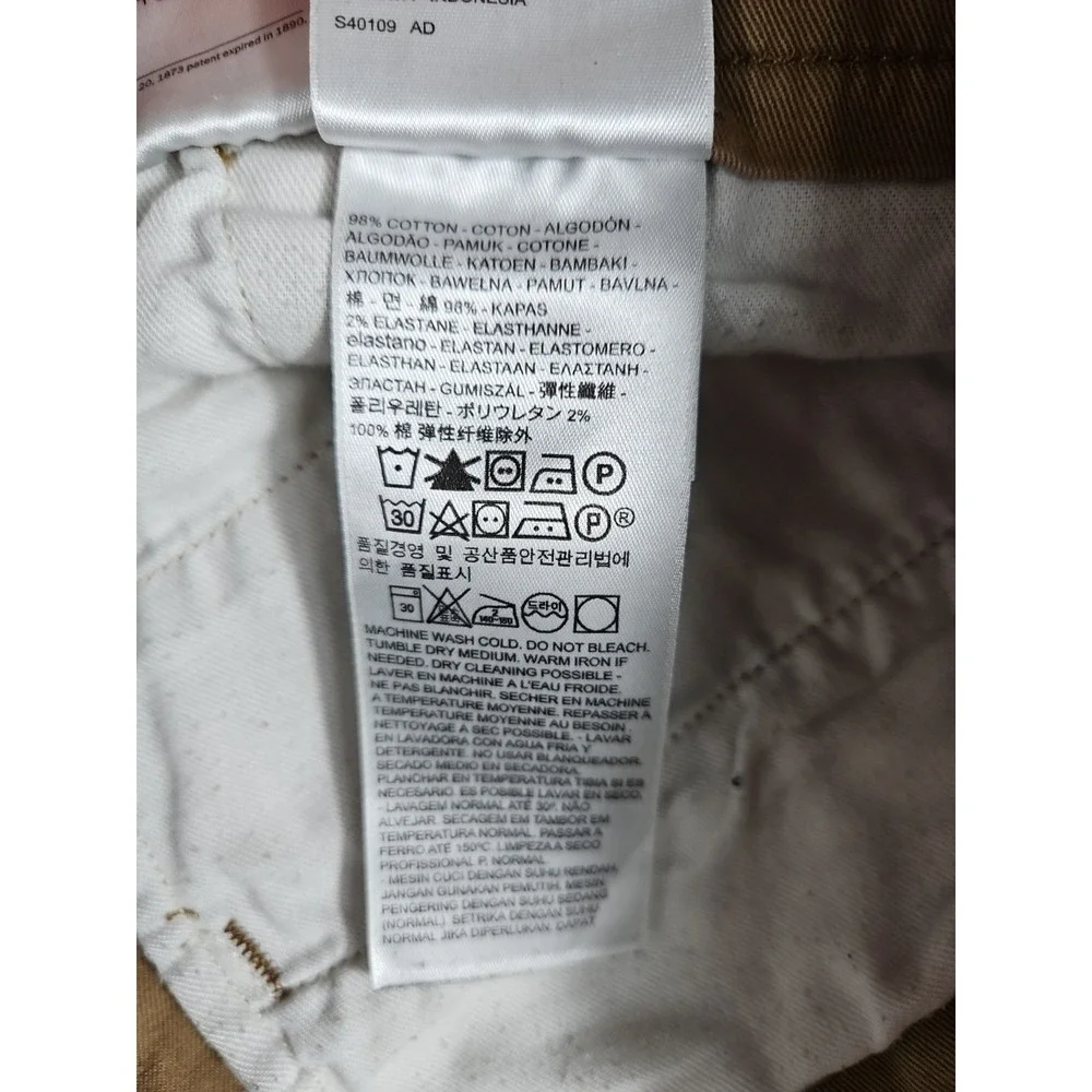 Levis Straight Stretch Chino Pants Mens 36x30‎ Khaki