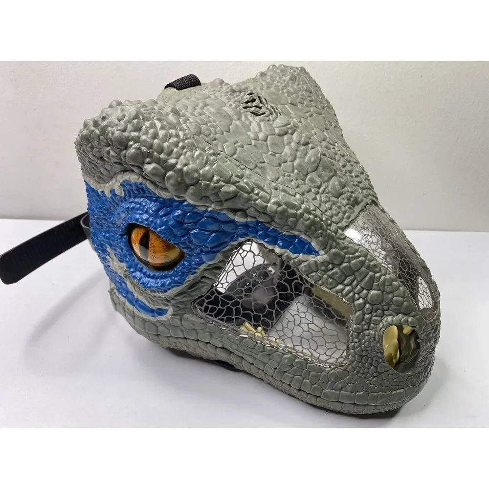 Jurassic World Dinosaur Mask Chomp‎ N Roar Helmet Velociraptor Blue Raptor 2017