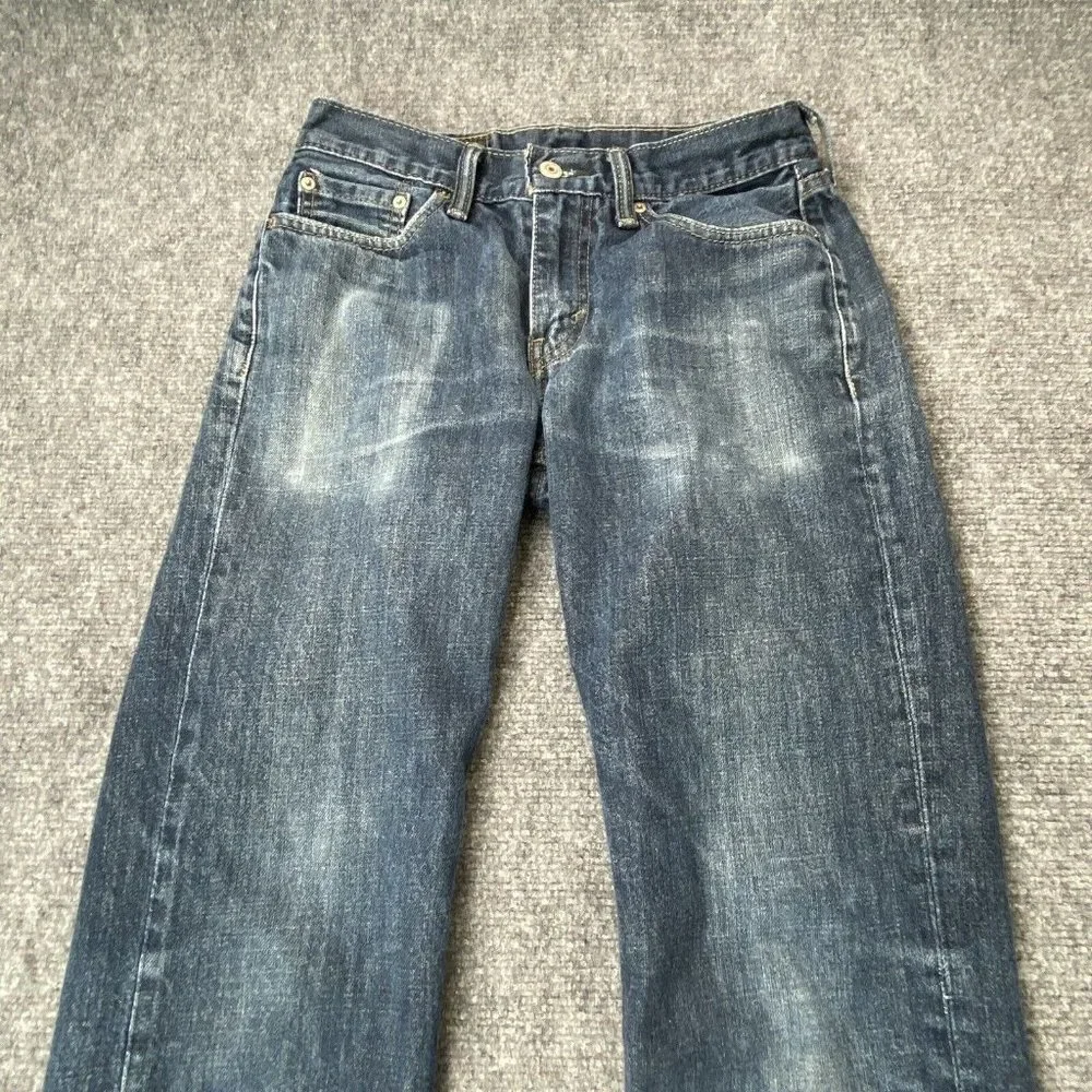 Levi's 514 Slim Straight Men 29x30.5 Blue Denim Distressed Fade Streetwear  Work
