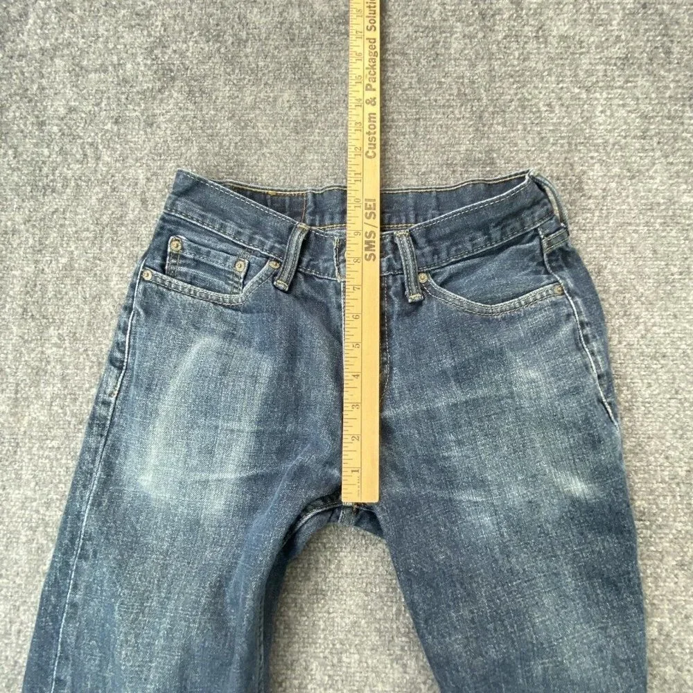 Levi's 514 Slim Straight Men 29x30.5 Blue Denim Distressed Fade Streetwear  Work