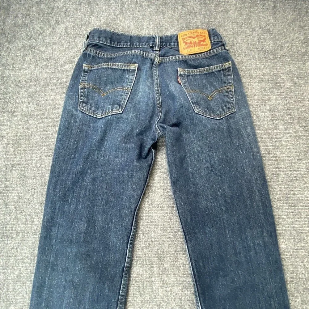 Levi's 514 Slim Straight Men 29x30.5 Blue Denim Distressed Fade Streetwear  Work