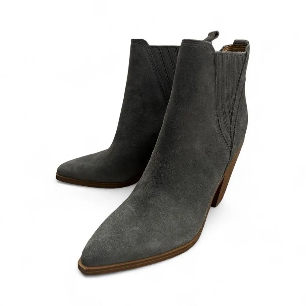 Marc Fisher Charcoal Gray Suede Ankle Booties