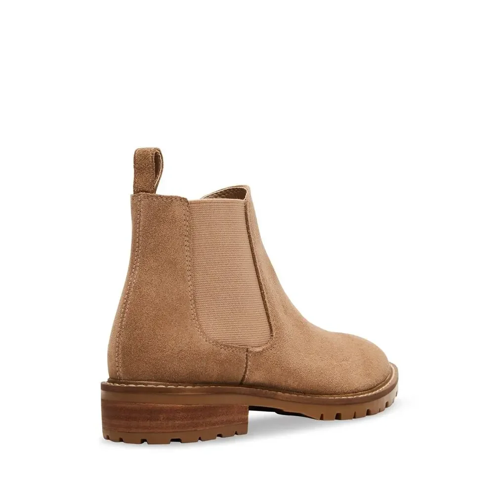 STEVE MADDEN LEOPOLD WOMENS OATMEAL SUEDE BOOTIES BOOTS SIZE 8 WIDE