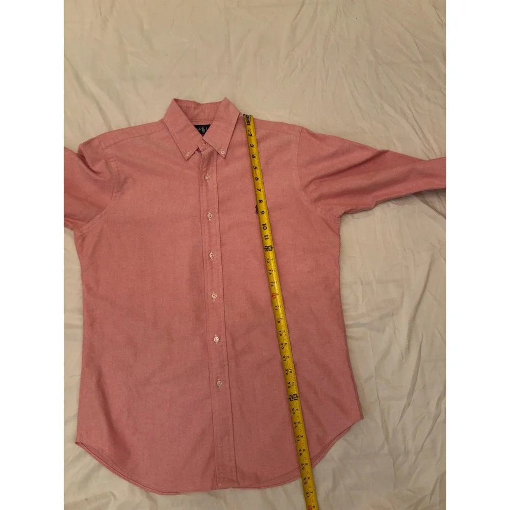 Ralph Lauren Mens Oxford Shirt Salmon Pink Classic Fit Long Sleeve 15 32/33