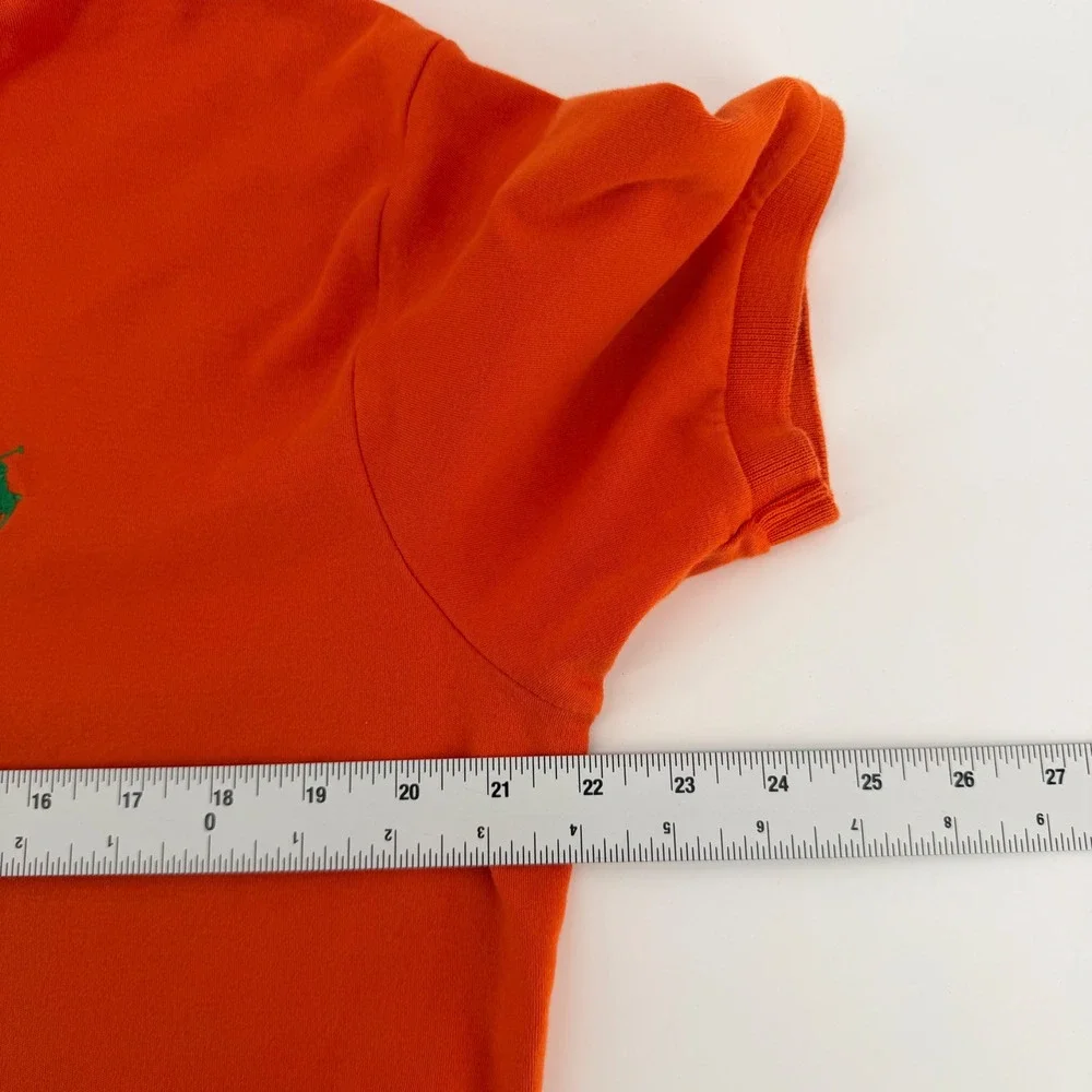 Polo Ralph Lauren Classic Fit Short Sleeve Polo Shirt Orange Green Pony Mens‎ M