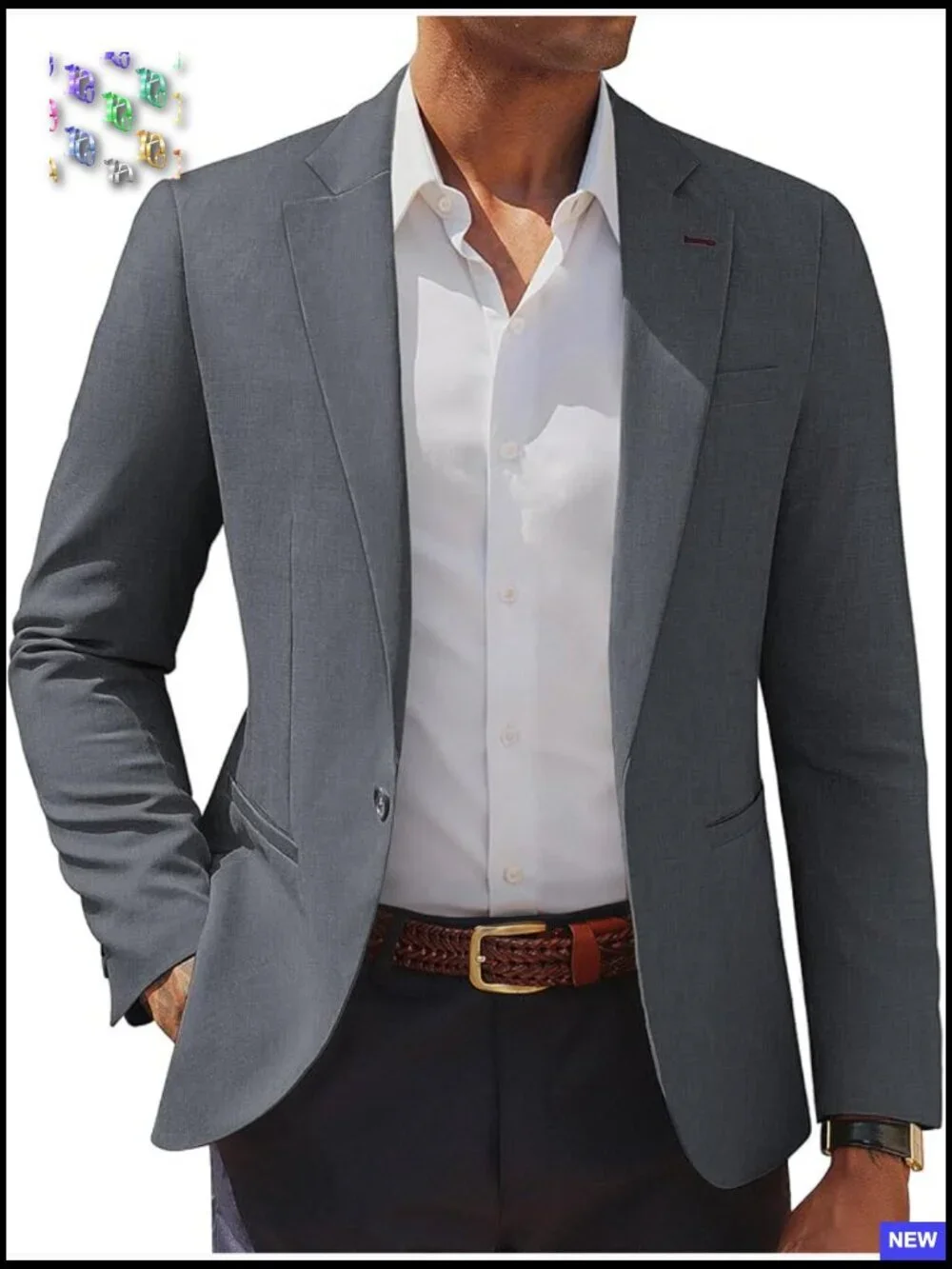 Lightweight Sport Coat Classic Notch Lapel One Button Casual Blazer Regular Fit