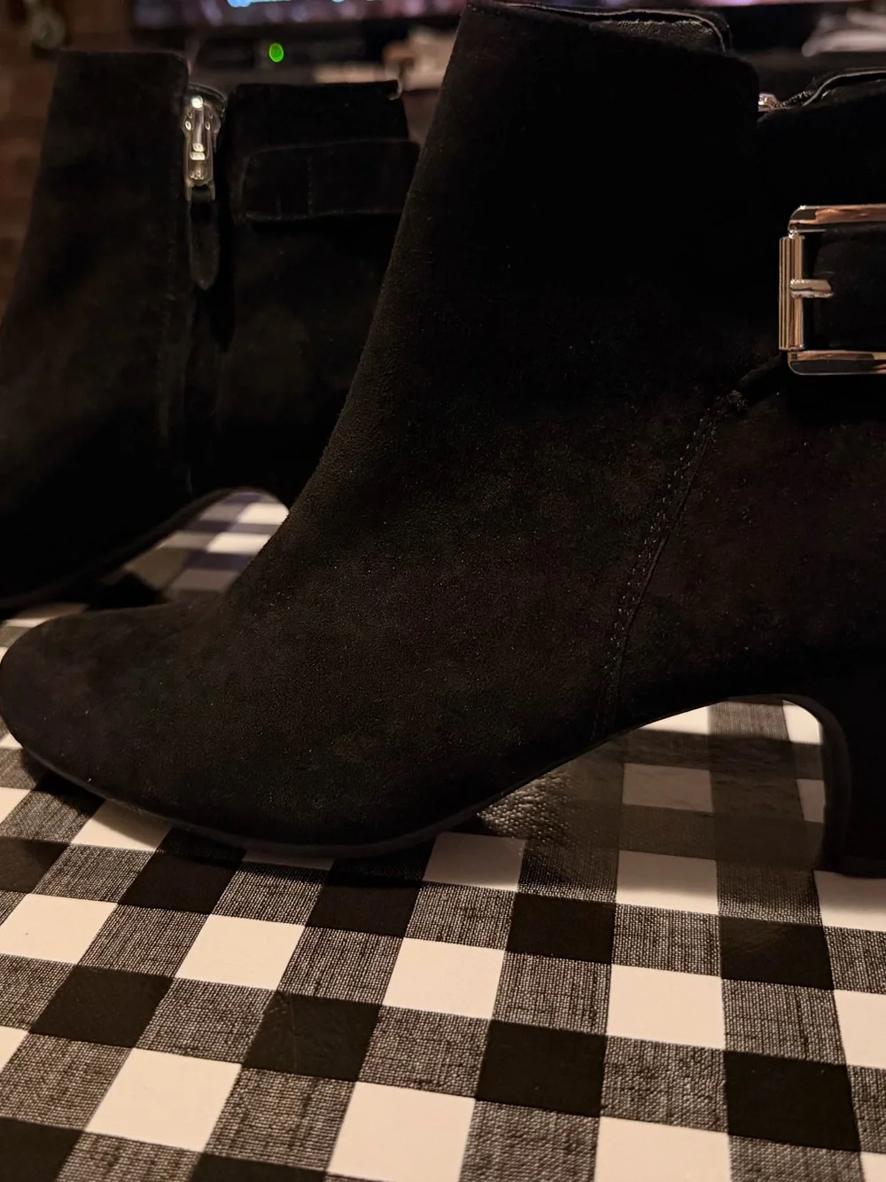 Sam Edelman Women's Black Suede Ankle Boots with Buckle