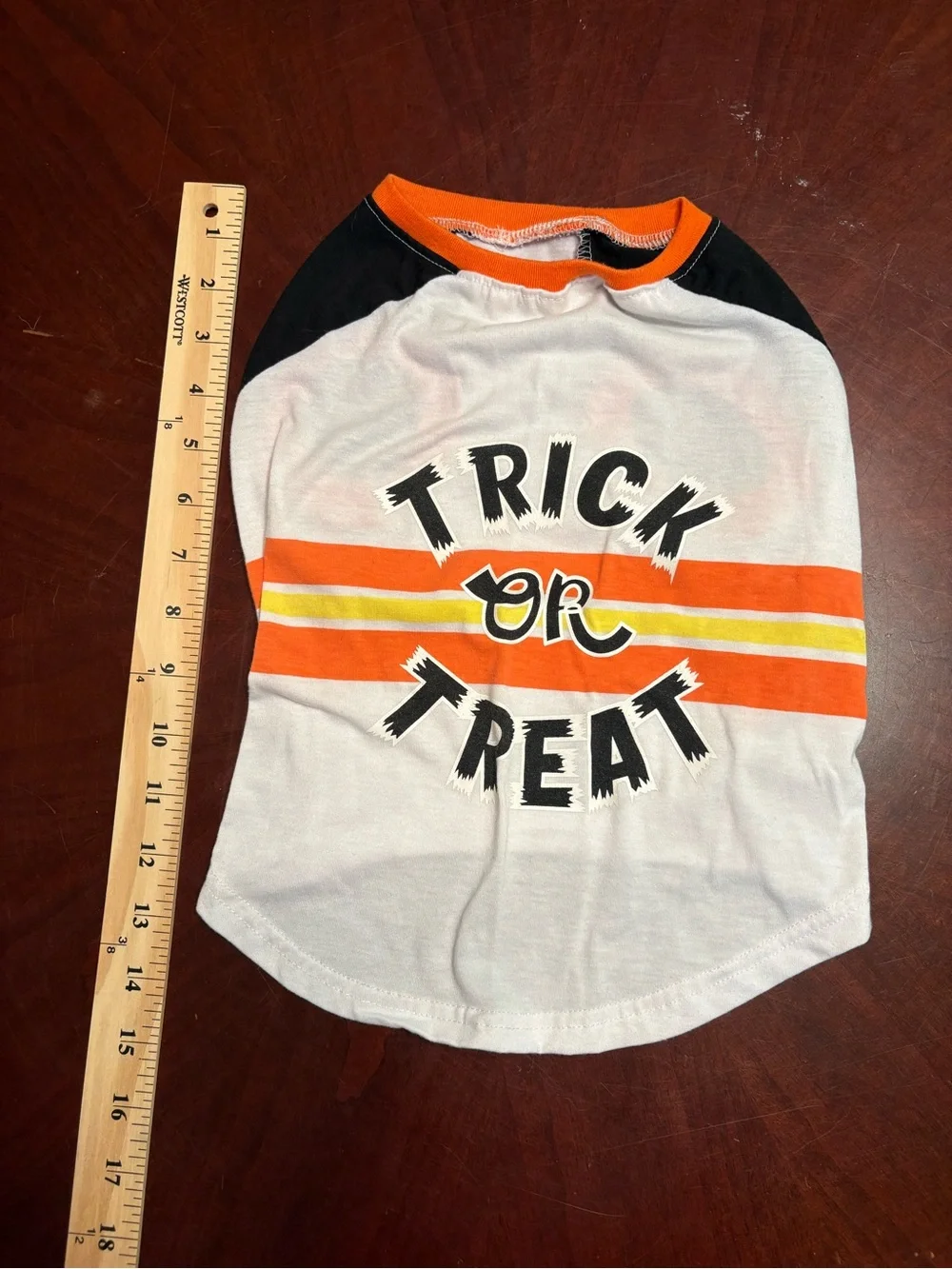 Trick or Treat Orange & White Dog Tee - Holiday Pet Shirt