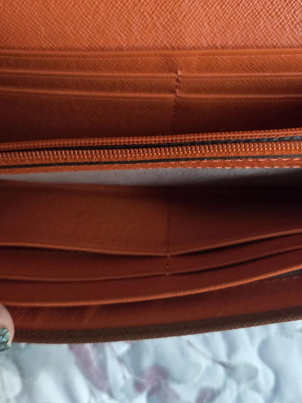 Michael Kors Brown Saffiano Leather Crossbody Wallet with Gold Chain