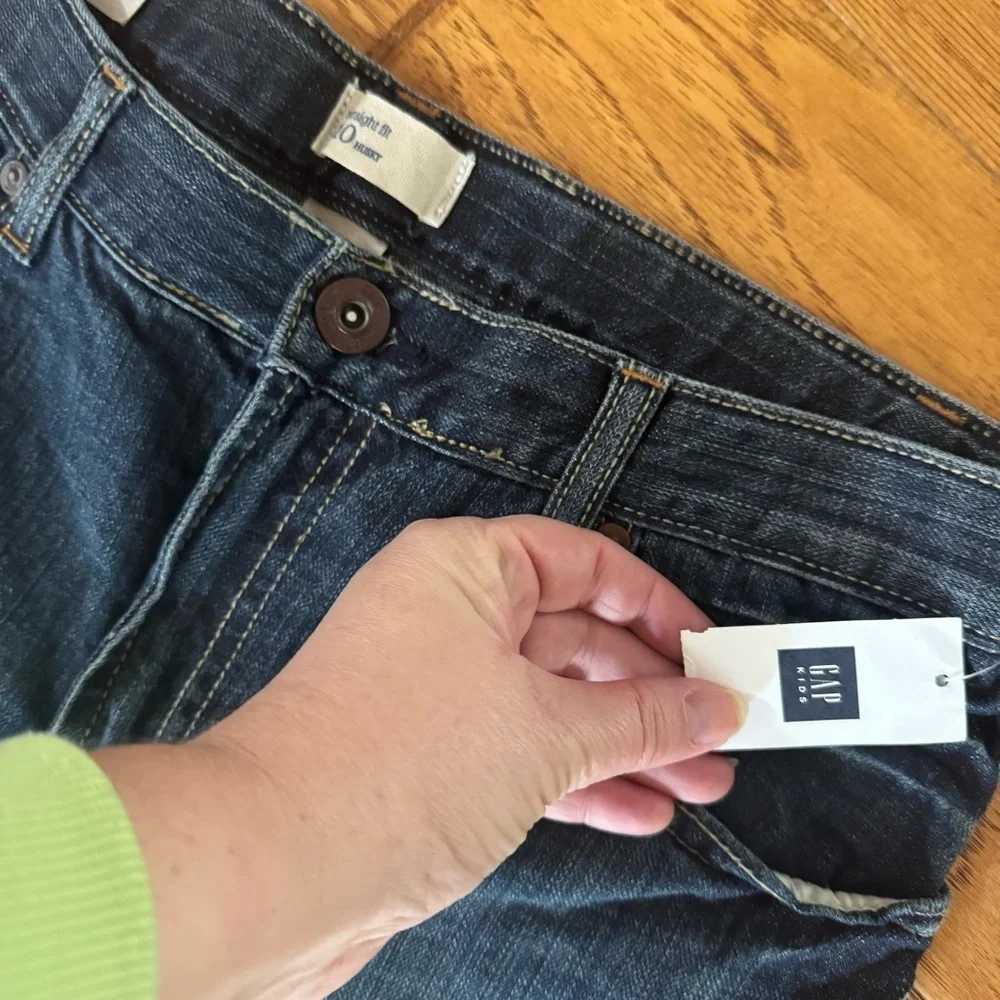 Gap Kids Jeans Boy’s 10 Husky Dark Wash Straight Fit Adjustable NEW