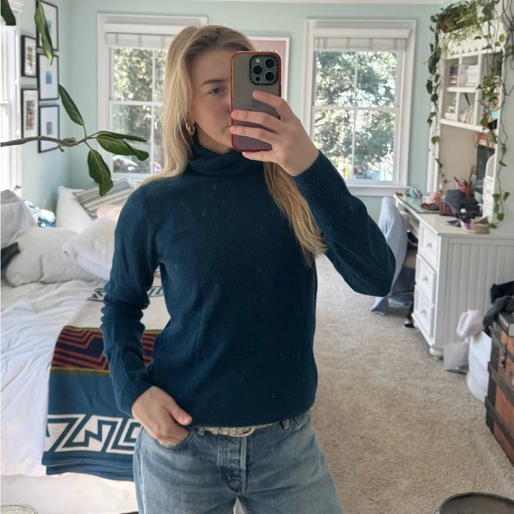 J. Crew Deep Blue Turtleneck Sweater
