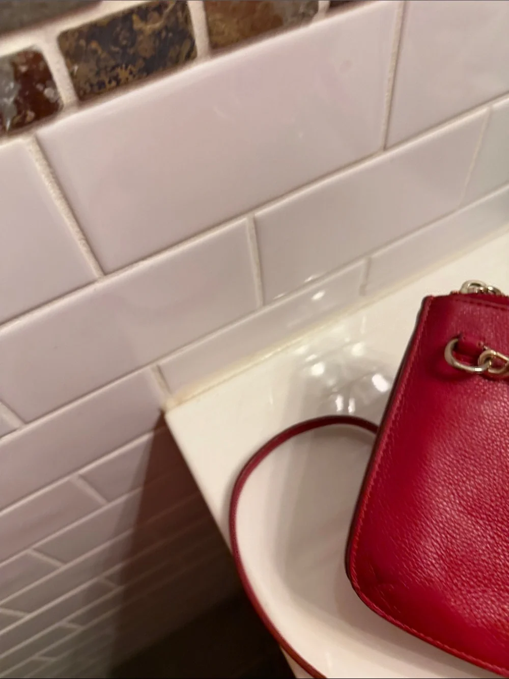 Coach Red Leather Crossbody Bag with Gold Accent
