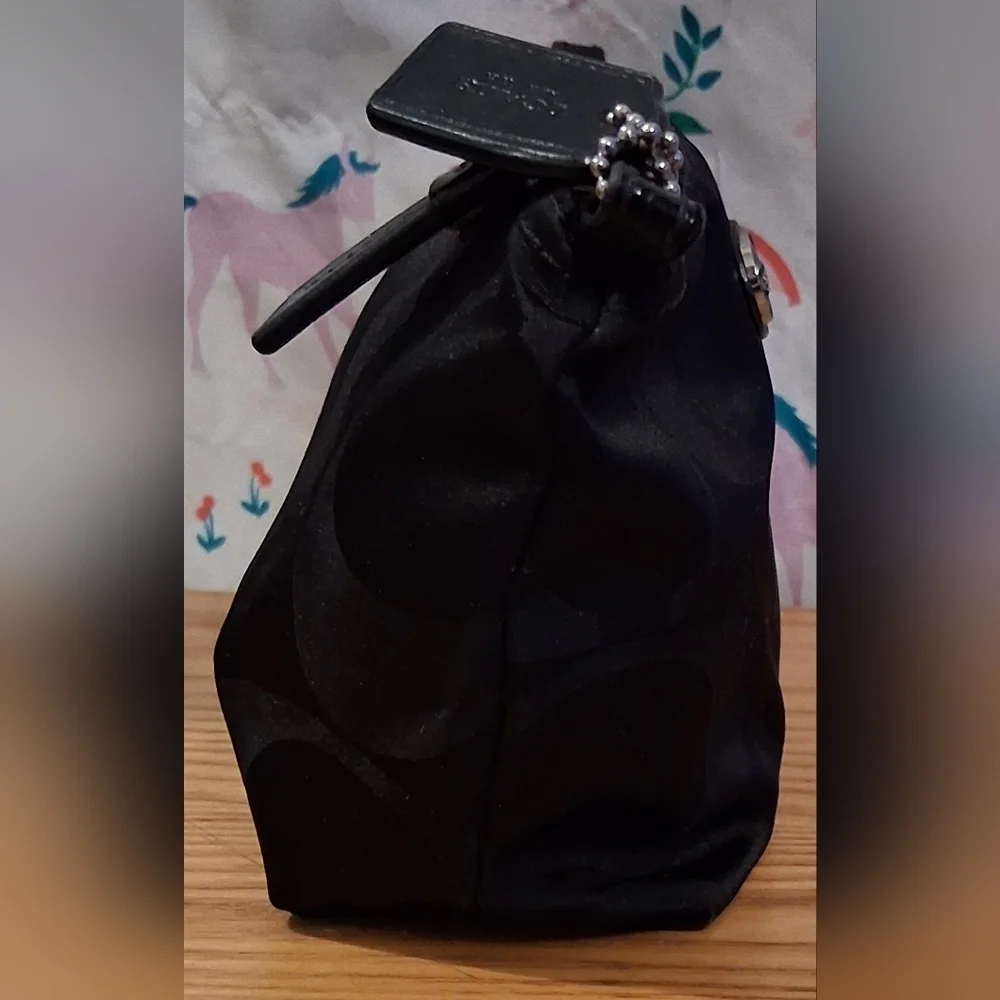 EUC Vintage Y2K Coach Black Signature Nylon Cosmetic Beauty Makeup Travel Pouch