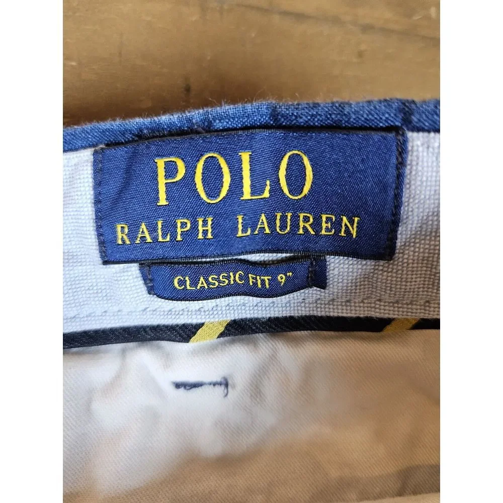 Polo Ralph‎ Lauren Mens Shorts Seersucker Stretch Classic Fit Sz 38 Navy Blue