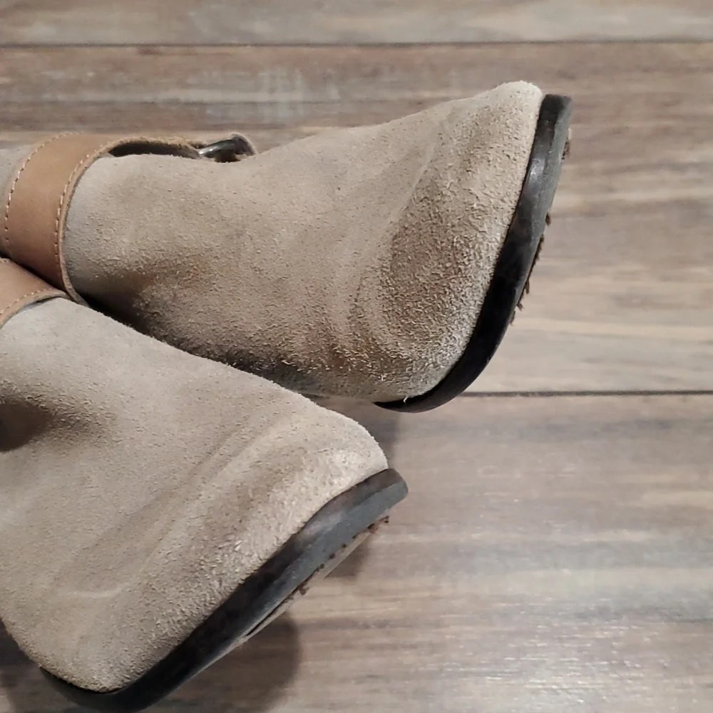 Sam Edelman Women Phoenix Suede ankle zip shoes boots sz 8.5M