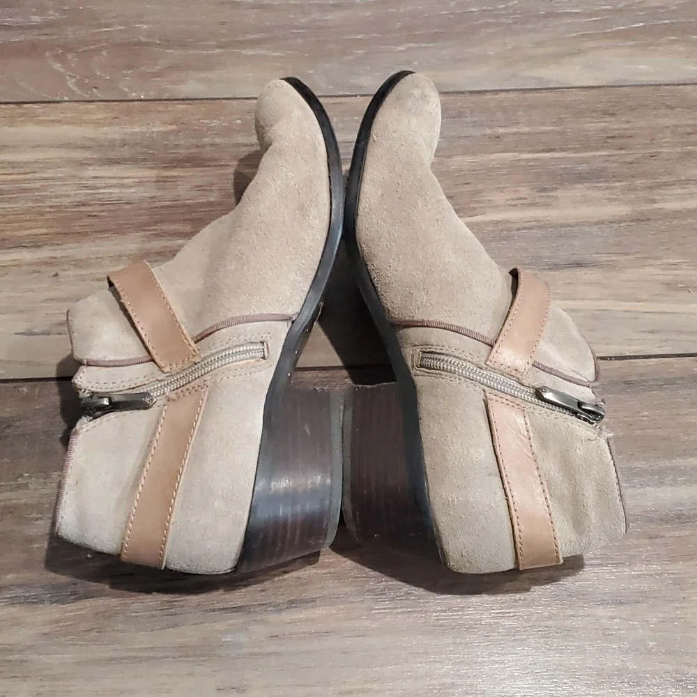 Sam Edelman Women Phoenix Suede ankle zip shoes boots sz 8.5M