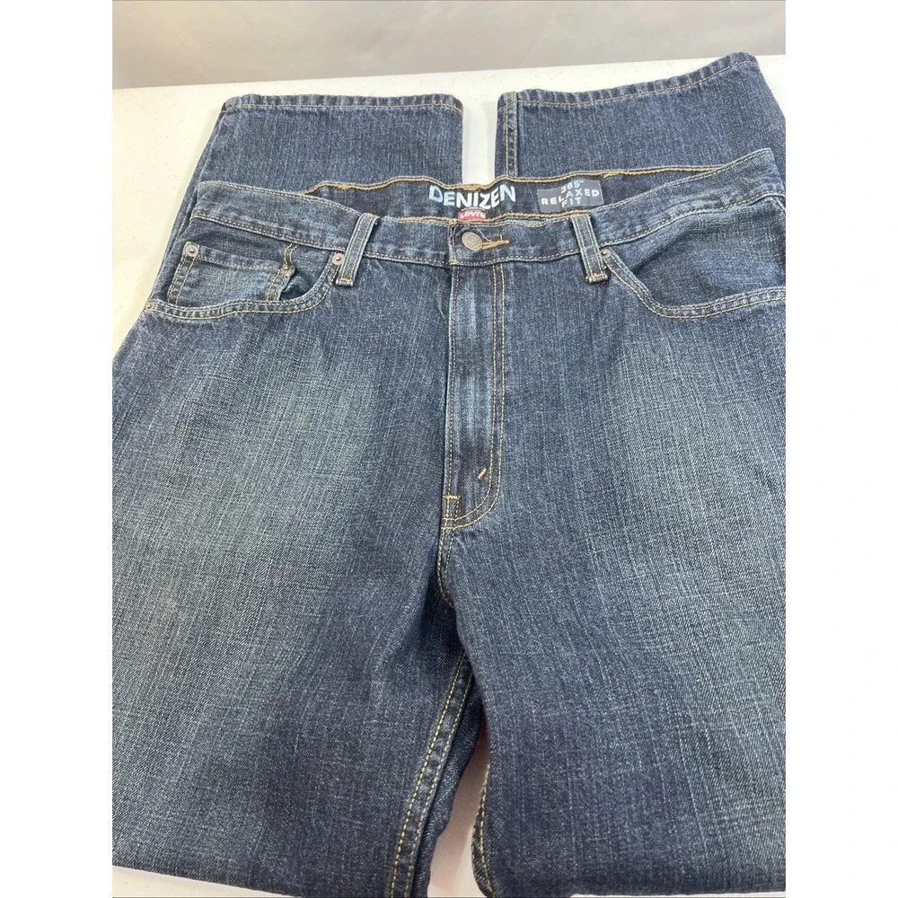 Levi's Denizen 285 Relaxed Fit 100% Cotton Blue Denim Jeans Straight Leg Size 38
