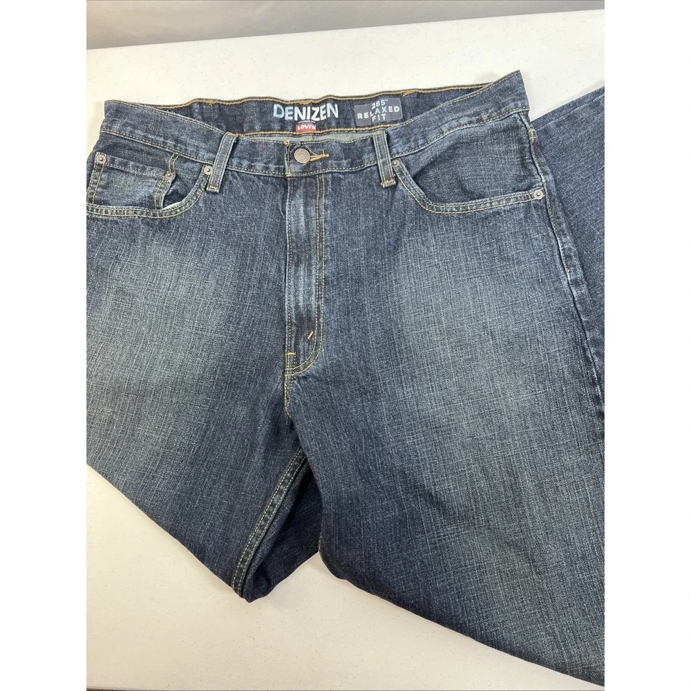 Levi's Denizen 285 Relaxed Fit 100% Cotton Blue Denim Jeans Straight Leg Size 38