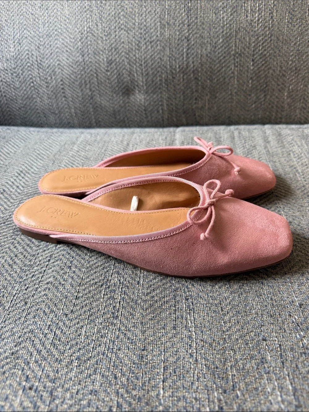 J crew Women’s Faux Leather Suede ballerina mules Size: 7