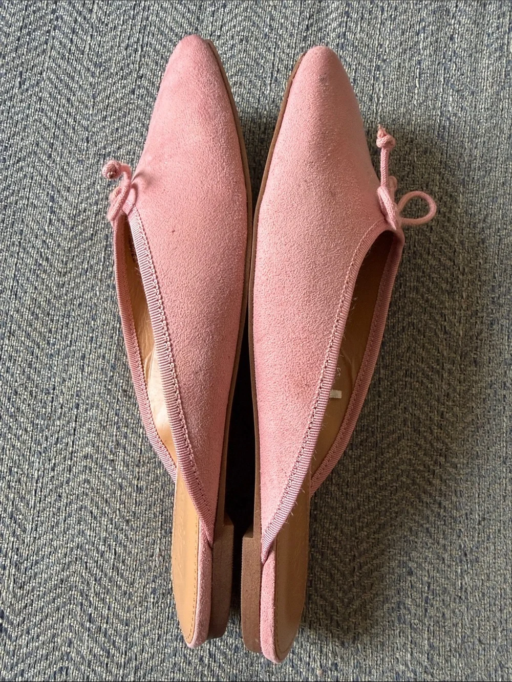 J crew Women’s Faux Leather Suede ballerina mules Size: 7