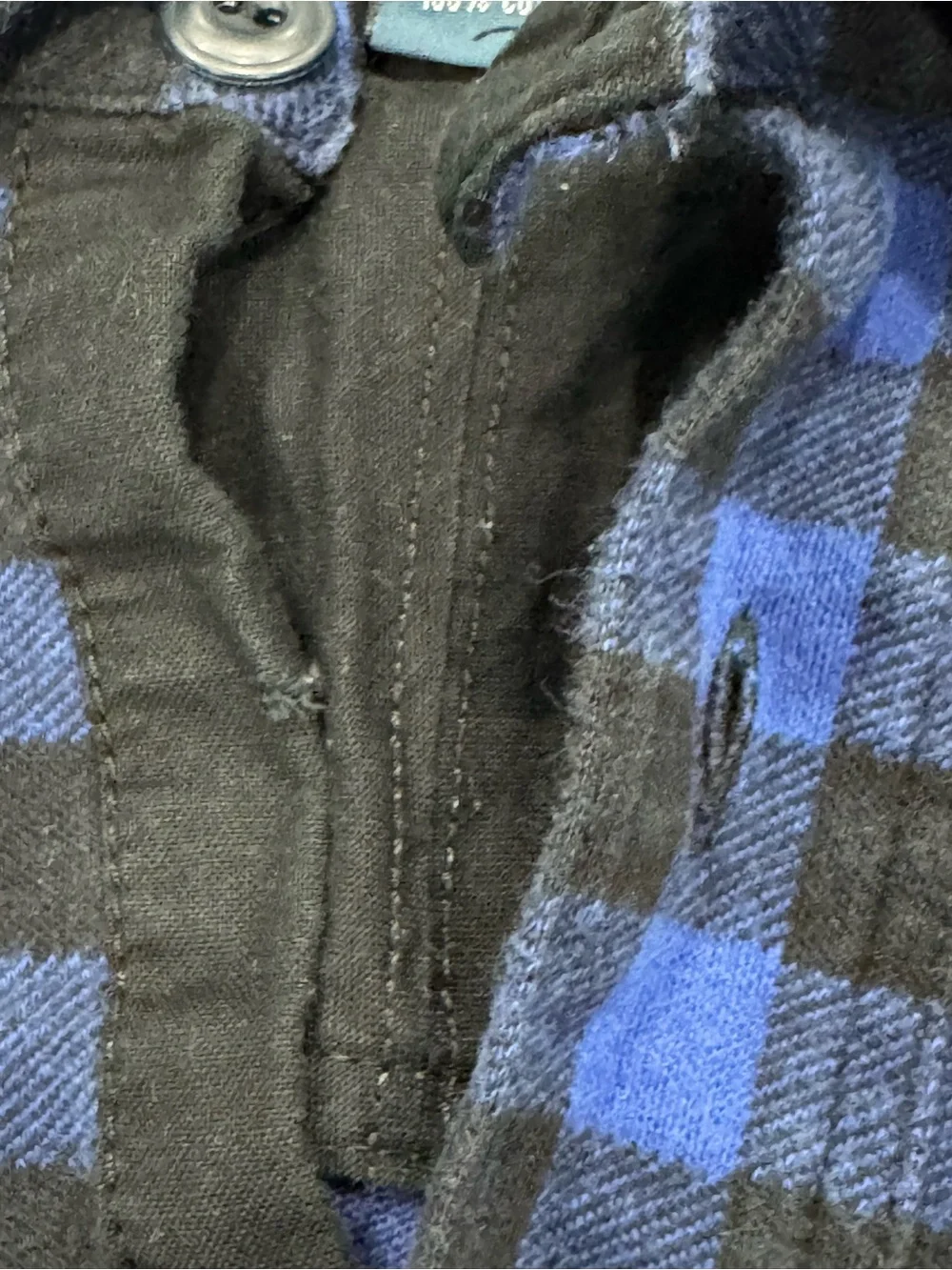 Vintage Polo Ralph Lauren Half Button Flannel Pullover Blue Plaid Mens Size 3XLT