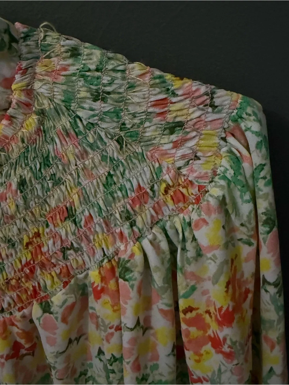 LOFT smocked neckline