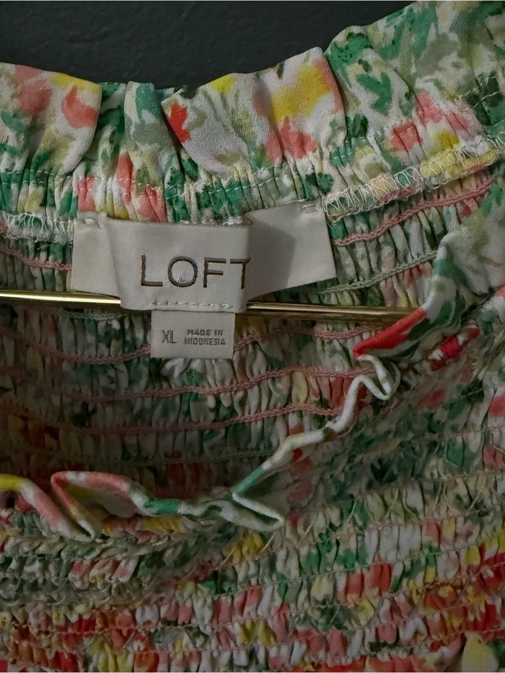 LOFT smocked neckline