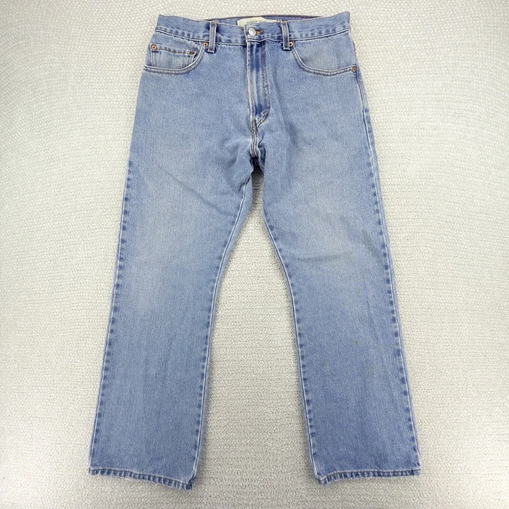 Levi's 517 Boot Cut Jeans USA Made 33x30 Light Wash Vintage Distressed Denim