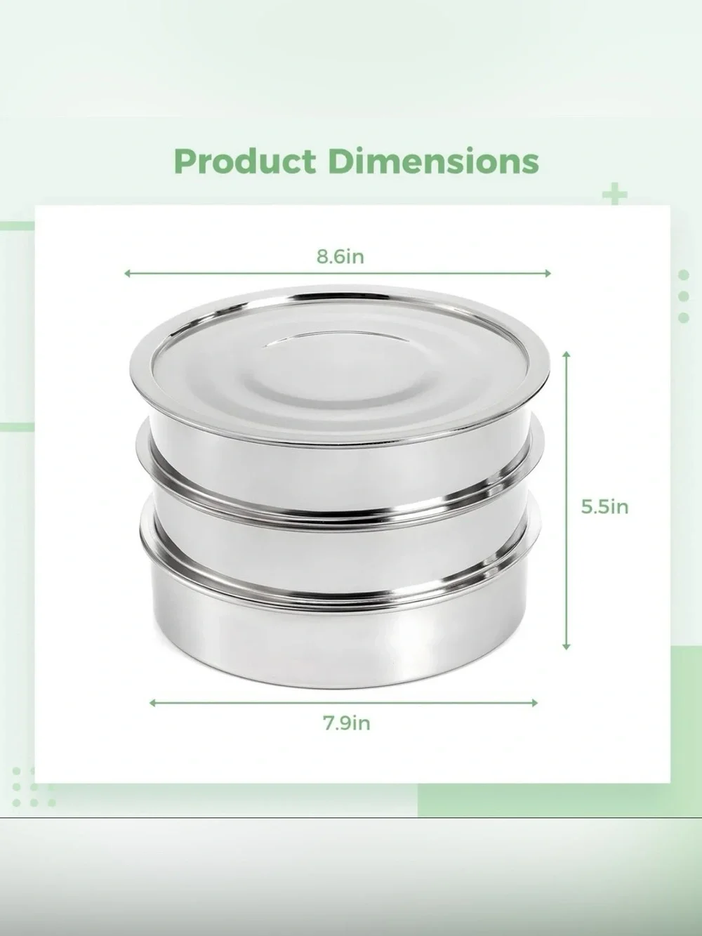Stainless Steel, 3-Tier Stackable Sprouting Kit w/Encrypted Mesh