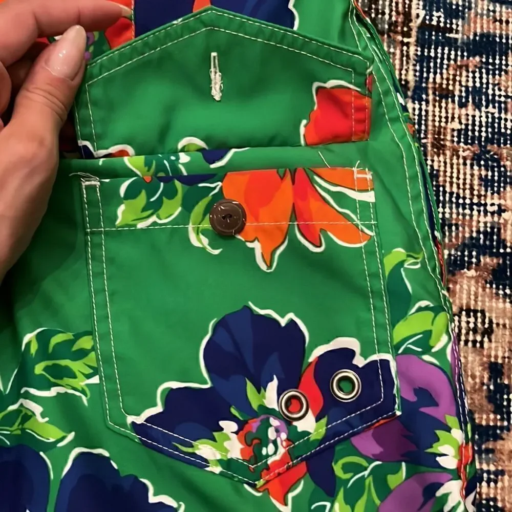 Polo by Ralph Lauren Men's Hawaiian Board Shorts-  Swim Trunks Tropical Green