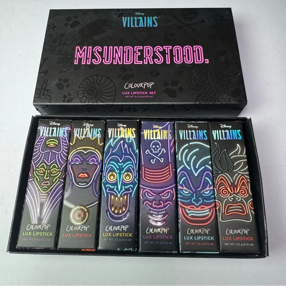 COLOURPOP Disney Villains‎ Misunderstood Luxe Lipstick Set Crème and Matte NEW