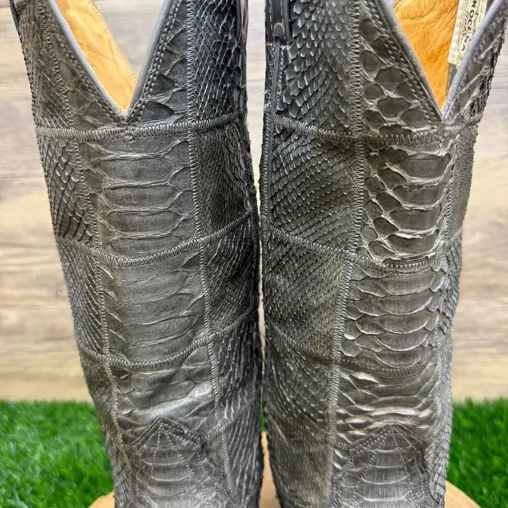 Nocona Men/Women - Size 6/7 - Vintage Gray Snakeskin Cowboy Boots E7599