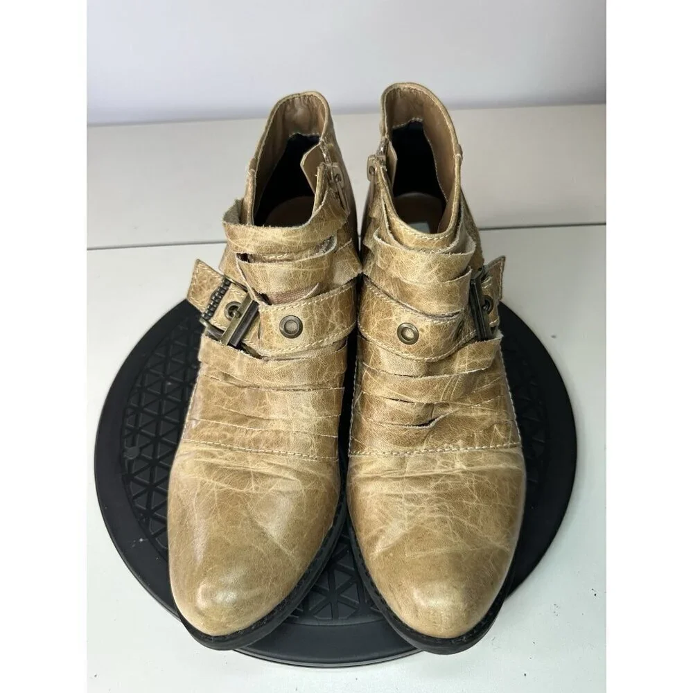 Two Lips Brown Leather Women’s Ankle Boots Sz 10M