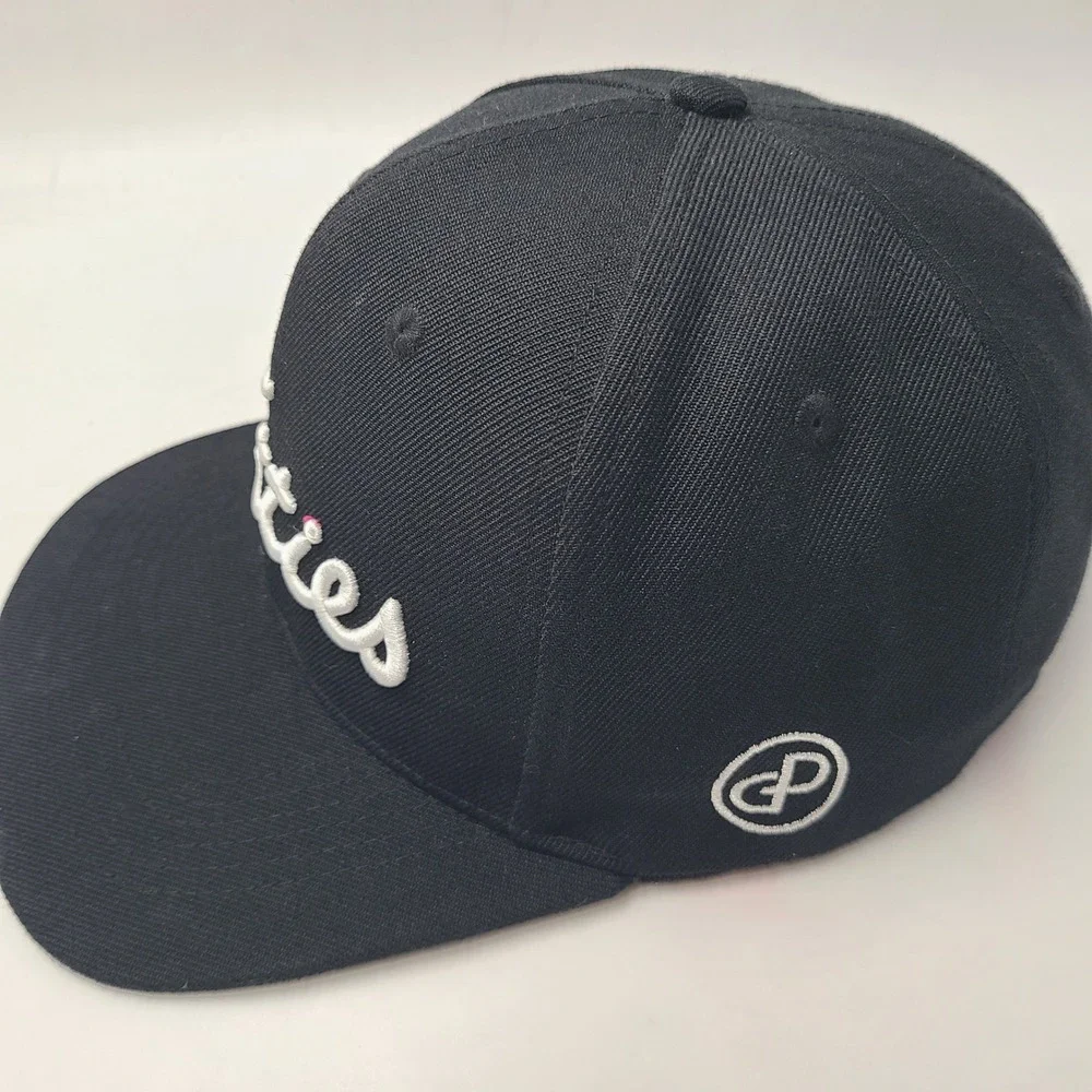 Titties‎ Hat Snapback Power Golf Black White Parody Script Logo Wool Blend Men