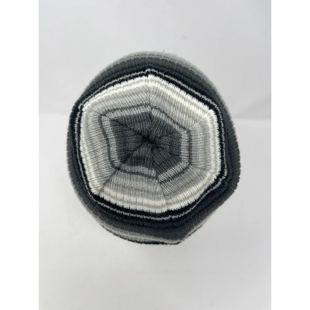 DAKINE Mens Grey‎ Black Striped Acrylic Beanie One Size