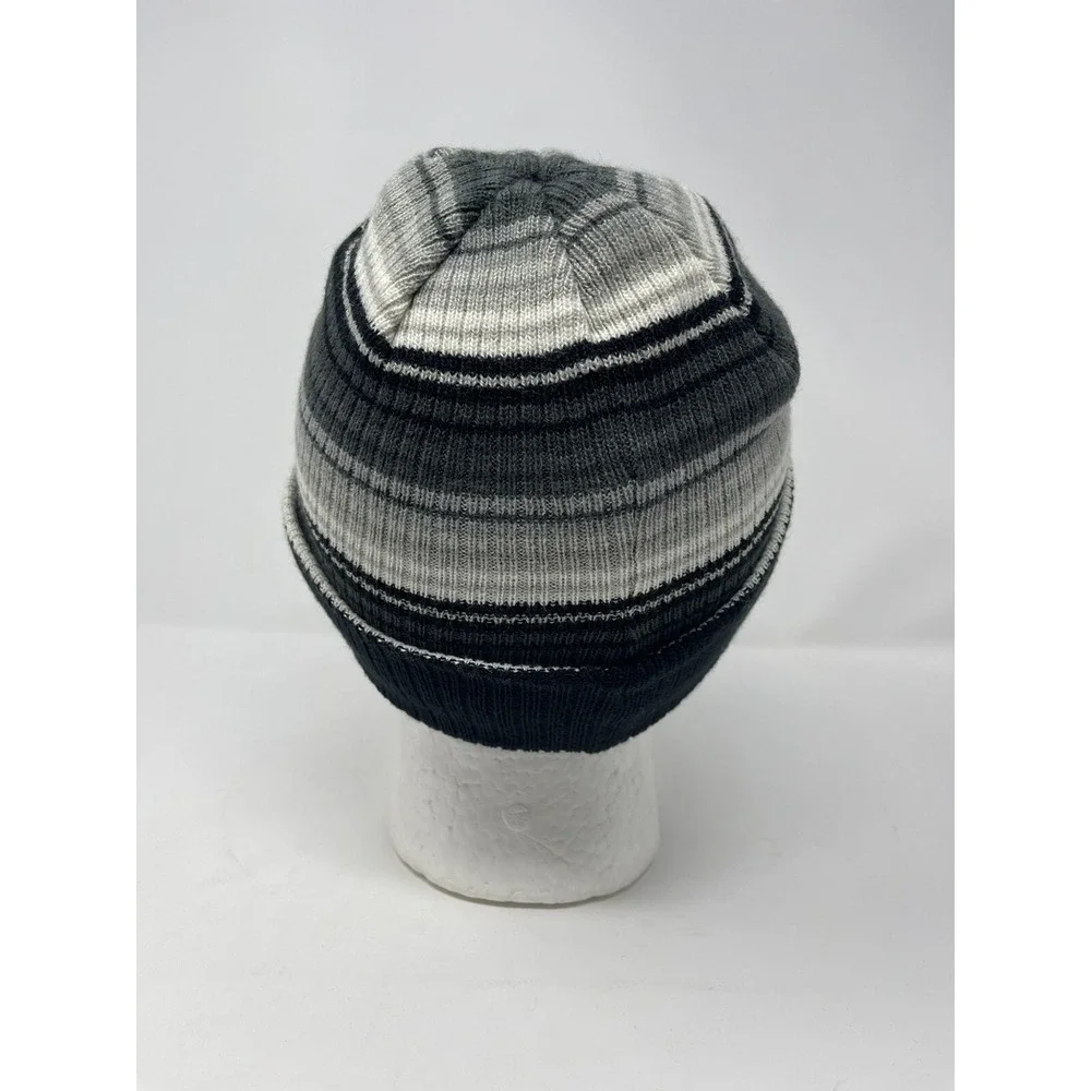 DAKINE Mens Grey‎ Black Striped Acrylic Beanie One Size