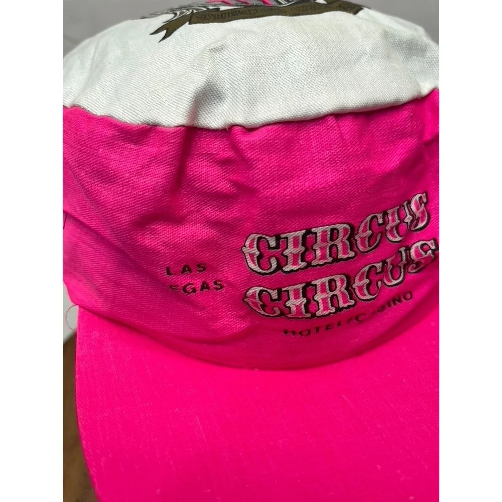 Vintage Circus Circus Hat Cap Las Vegas‎ Reno Designer Pro Pink Painters