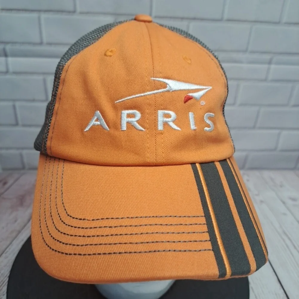 Nascar Joe Gibbs Racing ARRIS Orange Grey Stripes Mesh Hat Ball Cap