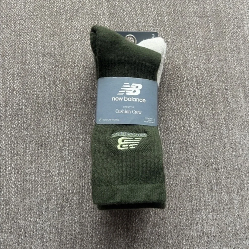 NEW! New Balance Men's Lifestyle Cushion Crew Socks 3 Pack