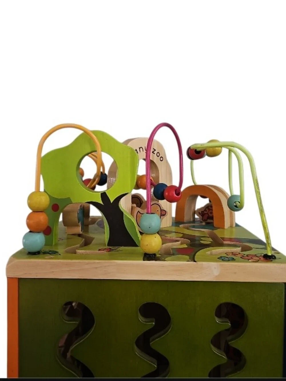B. Toys by Battat Wooden Activity Cube Alphabet Bead Maze Montessori Toddler Toy