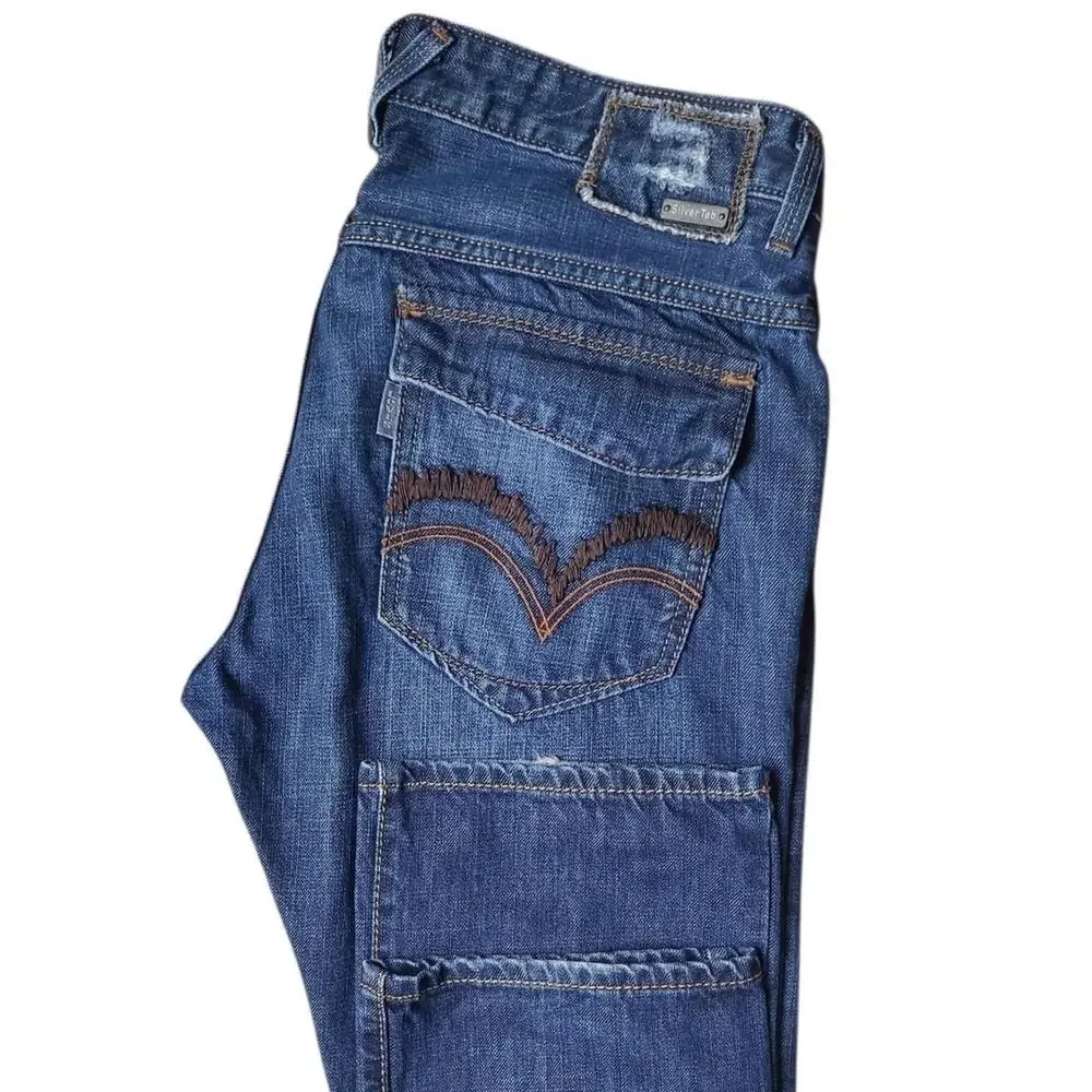 Levi's SilverTab Slim Straight Jeans 31x30 Y2K Medium Wash Denim