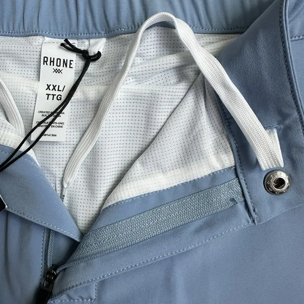 Rhone XXL Barrier Swim Short Blue Elastic Waist Stretch ($104) Men 7.5”