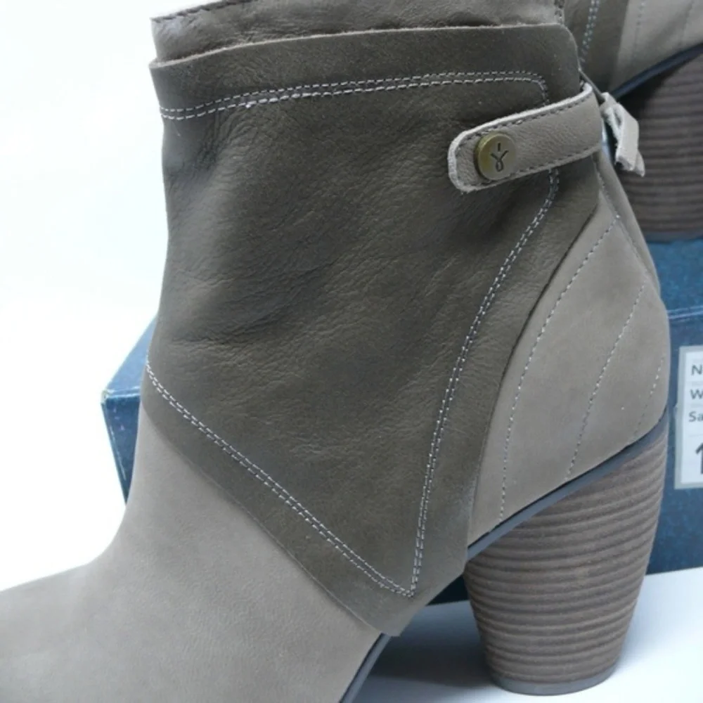 Emu Australia Ankle Boots Womens 9.5 Suede & Leather Tan Two Tone Brown New NIB