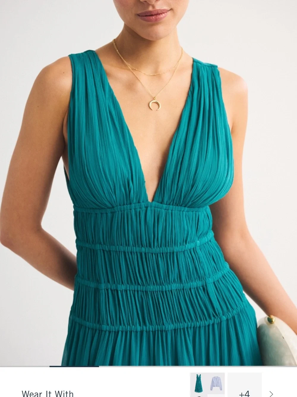 Abercrombie Bra-Free Ruched Flowy Maxi Dress