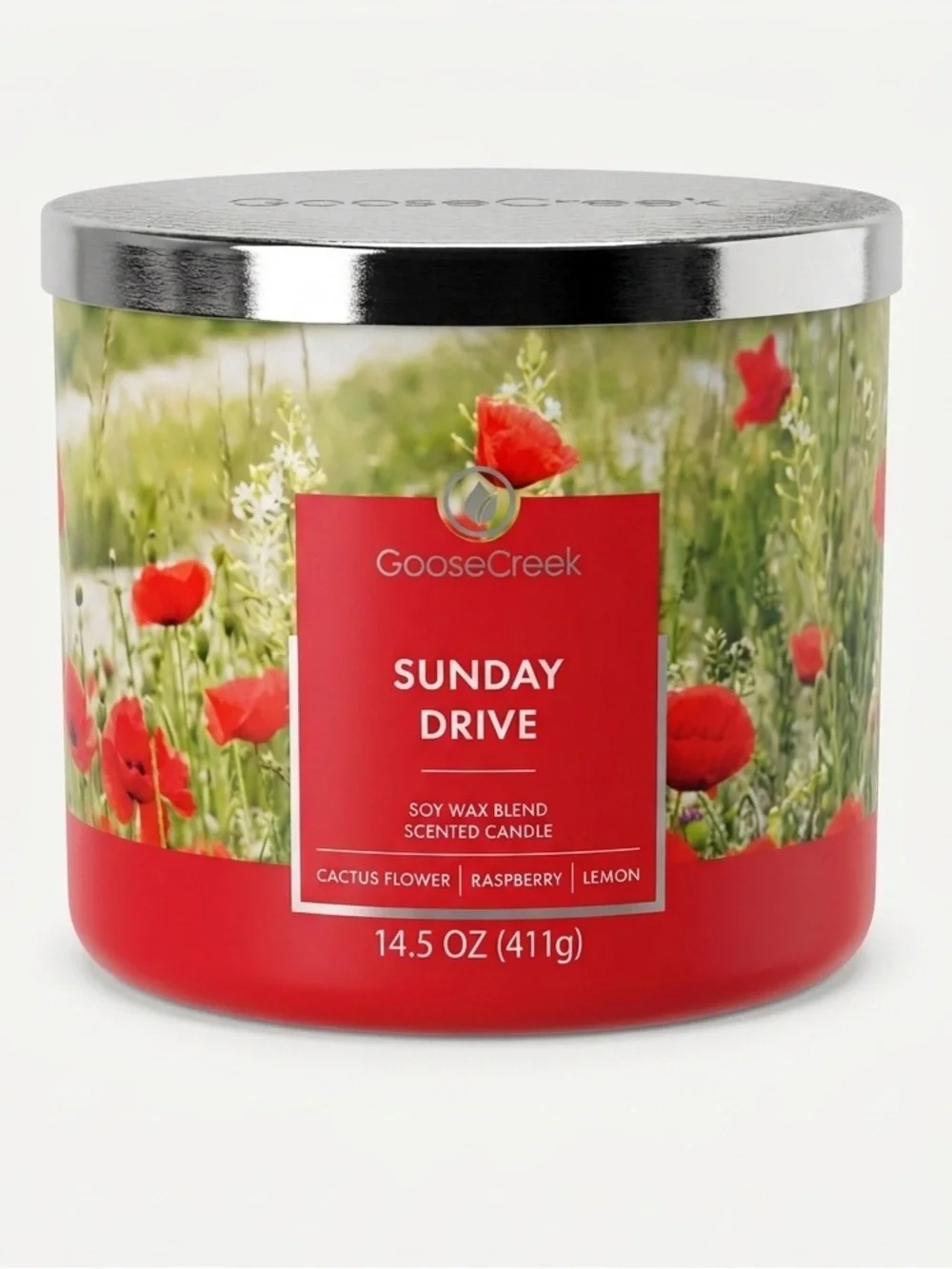 Goose Creek Sunday Drive  3 Wick  Candle 14.5 oz Jar Cactus Flower Raspberry New