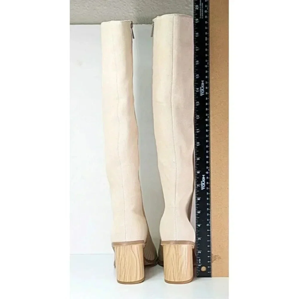 Splendid Women's Meadow Knee High Boots In Tapioca Suede Size 7.5 (MSRP $225)