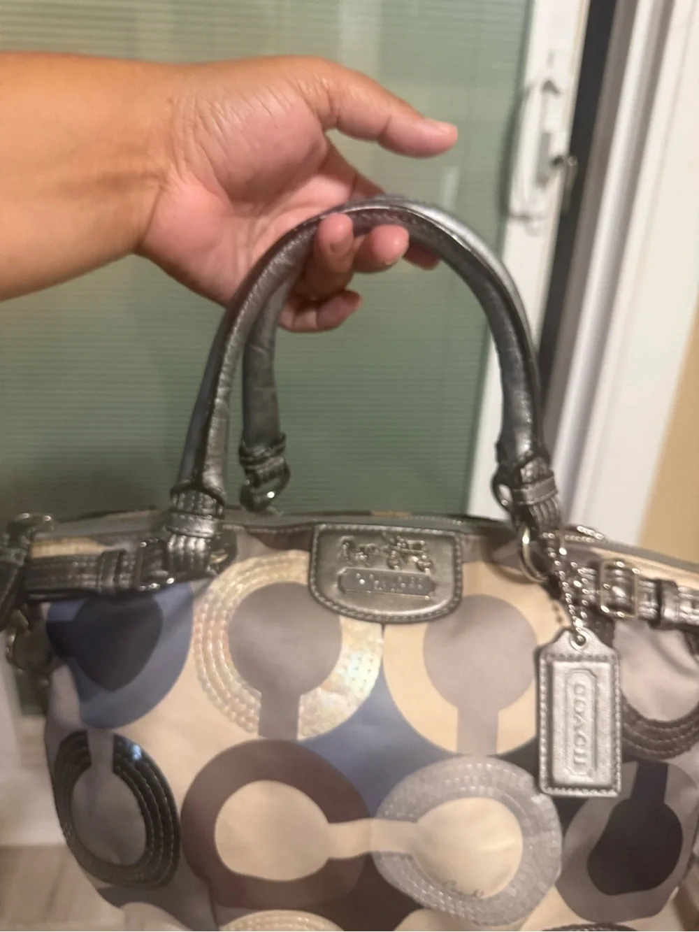 Coach handles signature gray