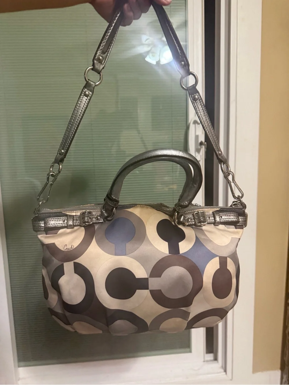 Coach trim leather metallic