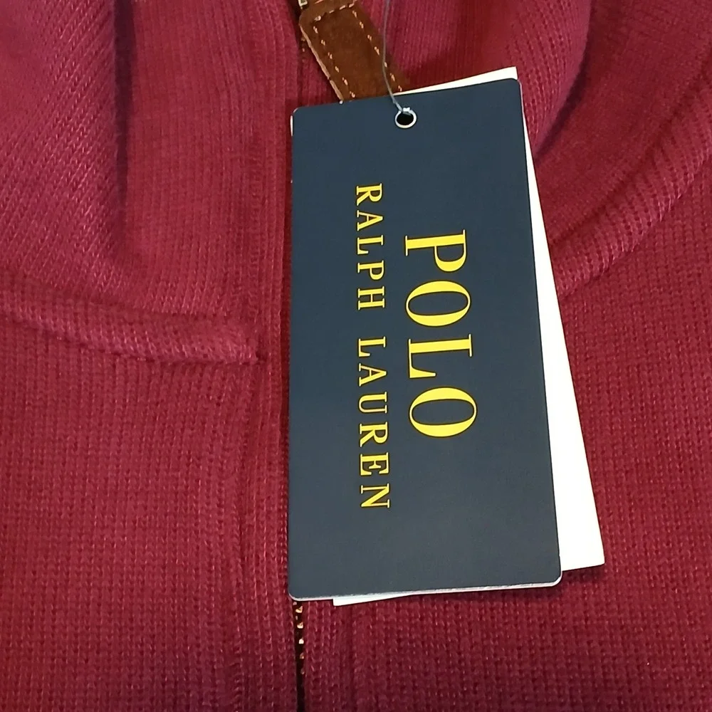 Polo Ralph Lauren Quarter Zip Red Yellow Pony Sweater‎ Men's Size XXL New